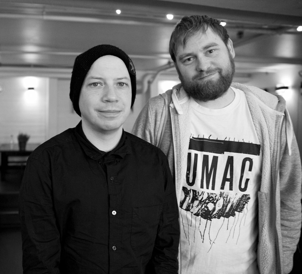 Stuart Braithwaite från Mogwai med Zeros Martin Sernestrand i Köpenhamn 2017. Foto: Petra Rönnholm.